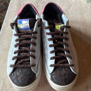 P448 John Sneakers in Leopard and Pink New. Women's Size-38
